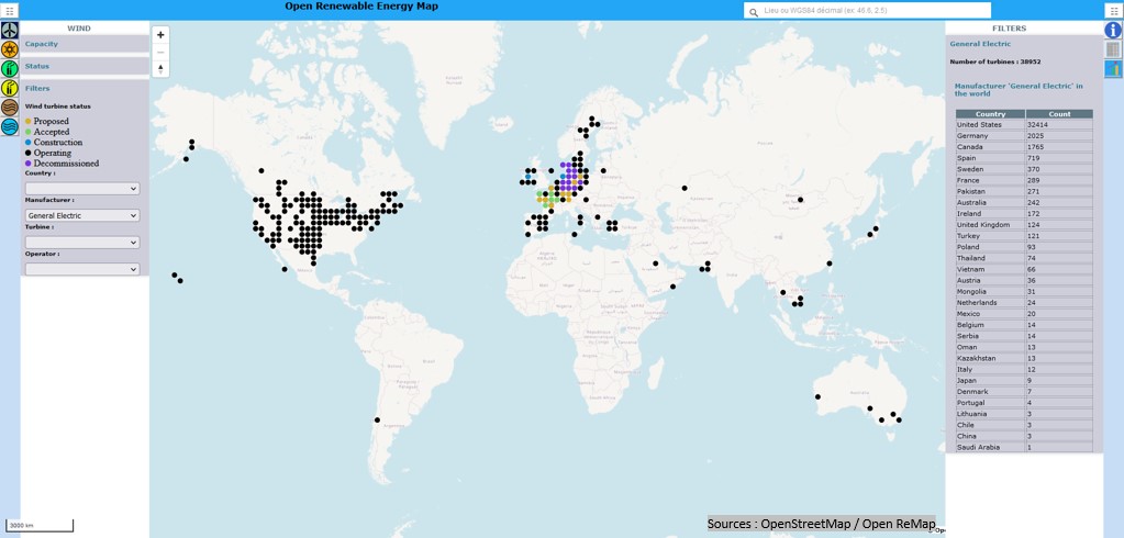 map of wind turbine-manufacturer-general-electric